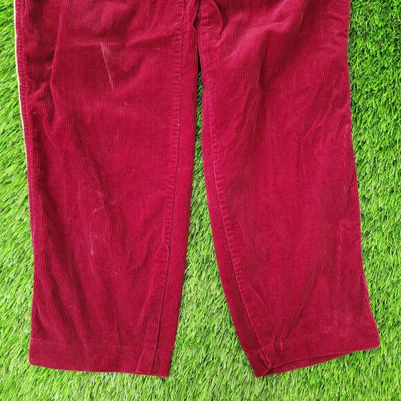Vintage 70s MOD High-Waist Corduroy Pants 28x27 Burgundy - Picture 11 of 16